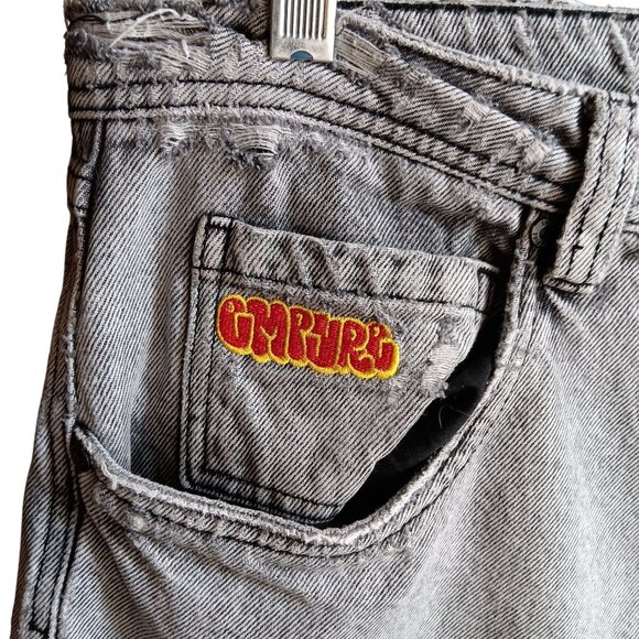 Vintage Y2K Empyre Relax Distressed Gray Denim Jeans Size 33 36x31 Fit - Picture 4 of 11